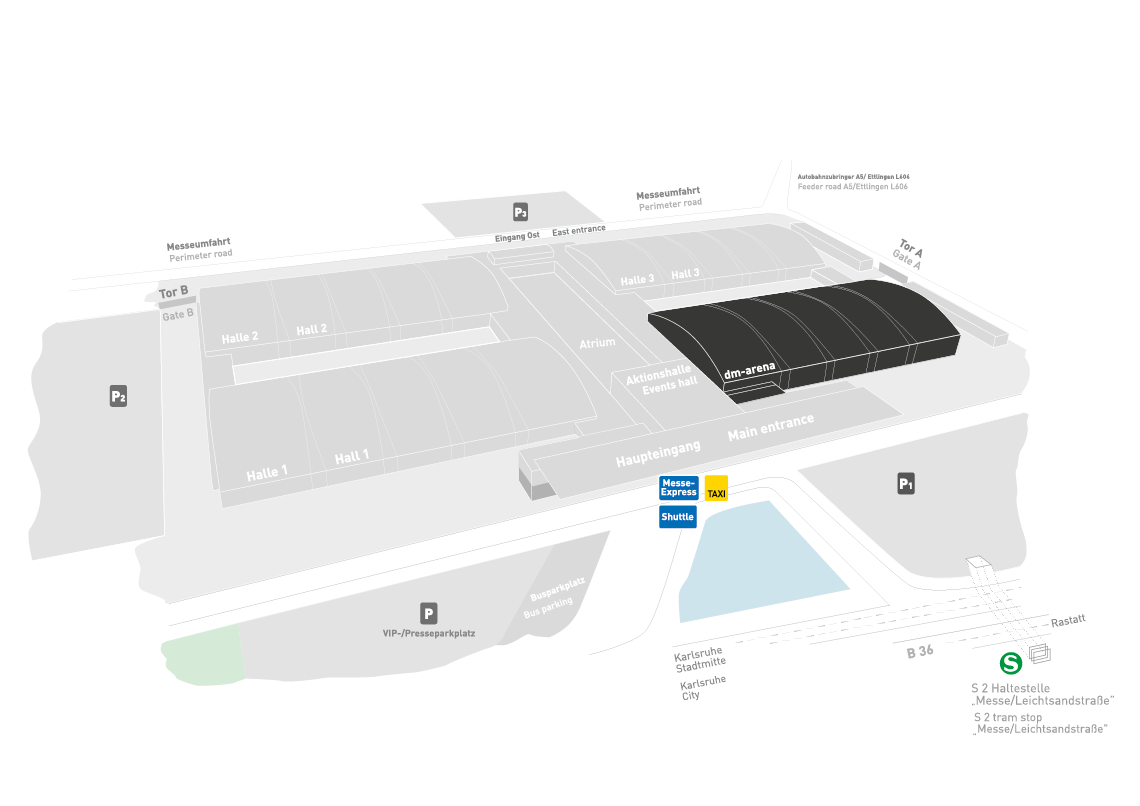 NUFAM 2023 - Die Nutzfahrzeugmesse Geländeplan: dm-arena